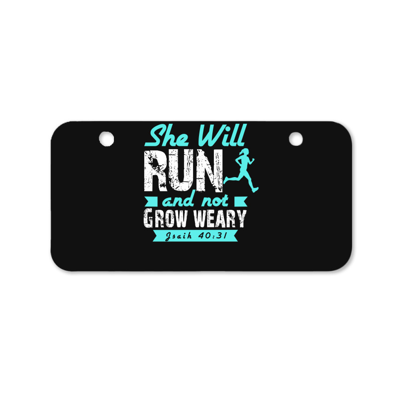 She Will Run And Not Grow Weary Bicycle License Plate | Artistshot