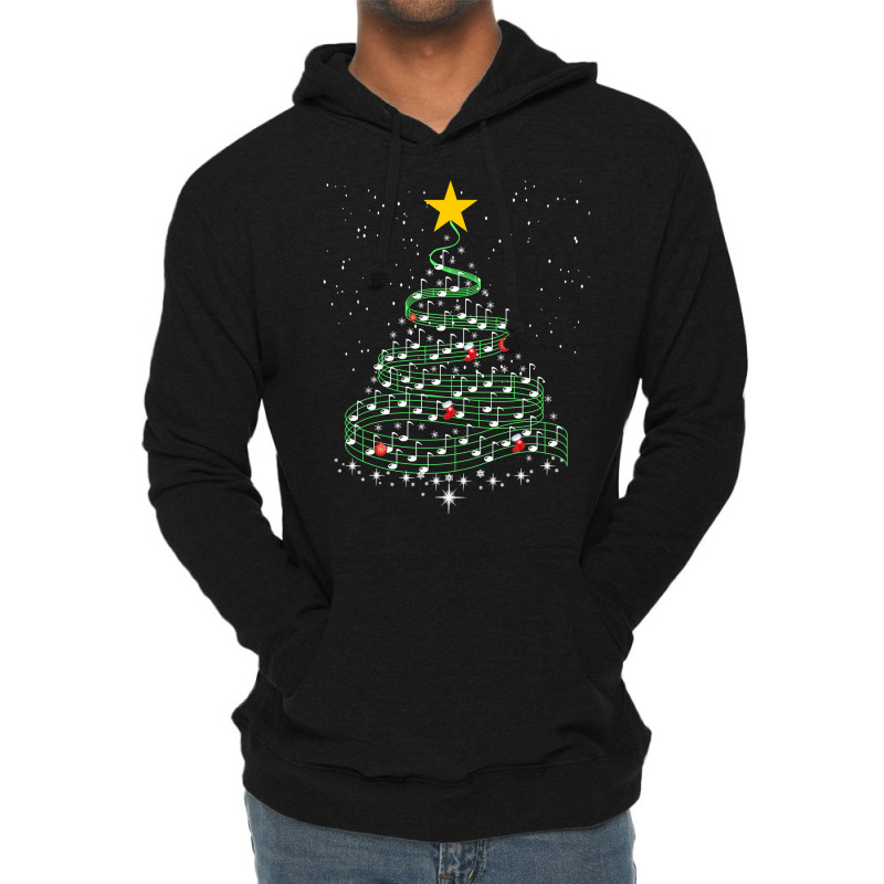 Music Note Tree Wish You A Merry Christmas Gift Musical Long Sleeve T Lightweight Hoodie by pacerbe | Artistshot