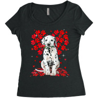 Cute Love Dalmatian Dog Valentine Pet Dog Lover T Shirt Women's Triblend Scoop T-shirt | Artistshot