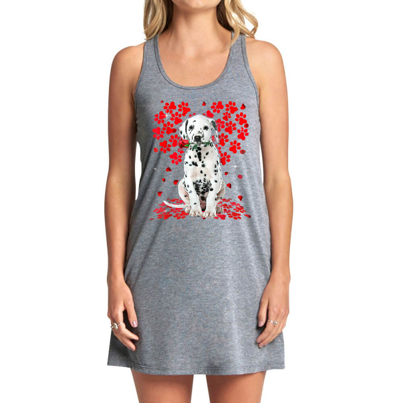 Cute Love Dalmatian Dog Valentine Pet Dog Lover T Shirt Tank Dress by luckenbg | Artistshot