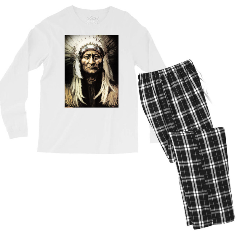 Sitting Bull Men's Long Sleeve Pajama Set | Artistshot