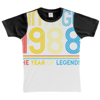 1988. Vintage 1988 Birthday Gifts For Legends Born Made 1988 Graphic Youth T-shirt | Artistshot