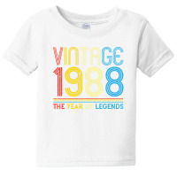 1988. Vintage 1988 Birthday Gifts For Legends Born Made 1988 Baby Tee | Artistshot