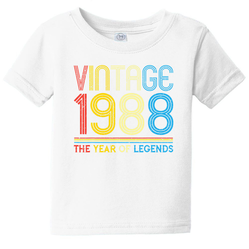 1988. Vintage 1988 Birthday Gifts For Legends Born Made 1988 Baby Tee | Artistshot