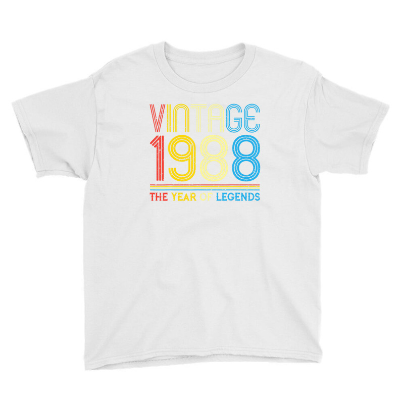 1988. Vintage 1988 Birthday Gifts For Legends Born Made 1988 Youth Tee | Artistshot