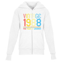 1988. Vintage 1988 Birthday Gifts For Legends Born Made 1988 Youth Zipper Hoodie | Artistshot