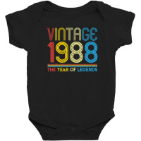 1988. Vintage 1988 Birthday Gifts For Legends Born Made 1988 Baby Bodysuit | Artistshot