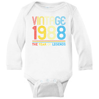 1988. Vintage 1988 Birthday Gifts For Legends Born Made 1988 Long Sleeve Baby Bodysuit | Artistshot