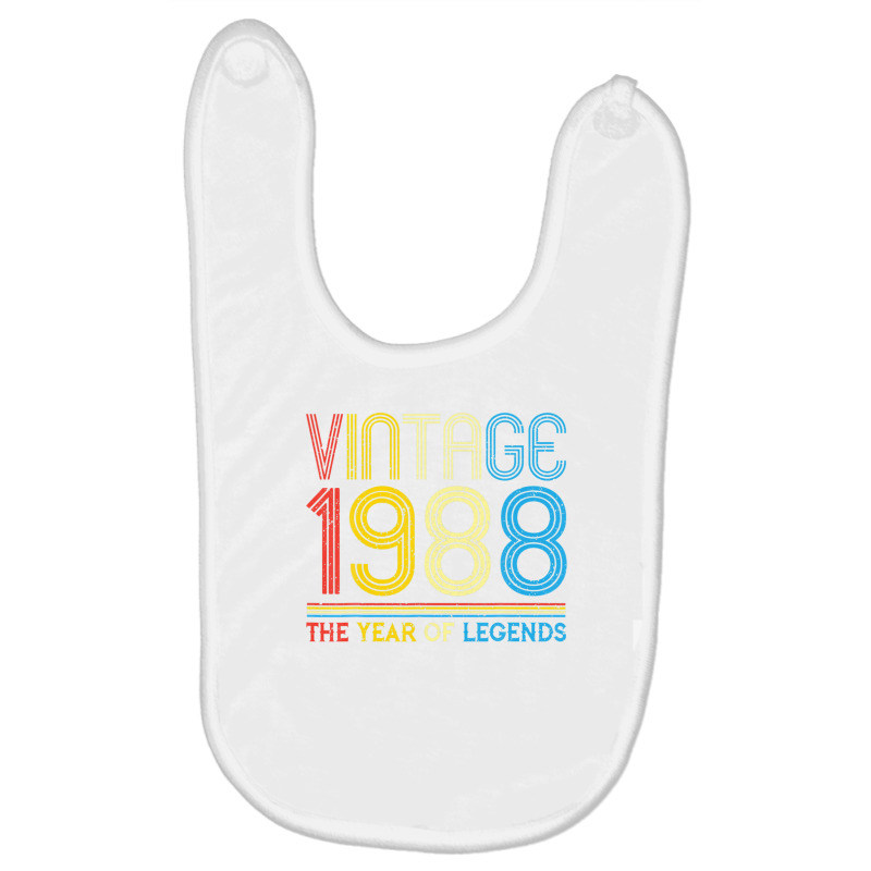 1988. Vintage 1988 Birthday Gifts For Legends Born Made 1988 Baby Bibs | Artistshot