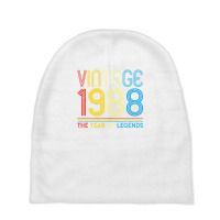 1988. Vintage 1988 Birthday Gifts For Legends Born Made 1988 Baby Beanies | Artistshot