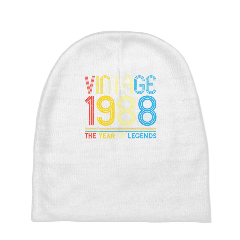 1988. Vintage 1988 Birthday Gifts For Legends Born Made 1988 Baby Beanies | Artistshot