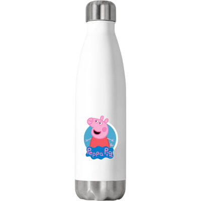 Custom Peppa Pig Stainless Steel Water Bottle By Ampun Dj - Artistshot