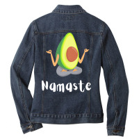 Namaste Meditation T  Shirt Avocado Meditation T  Shirt Ladies Denim Jacket | Artistshot