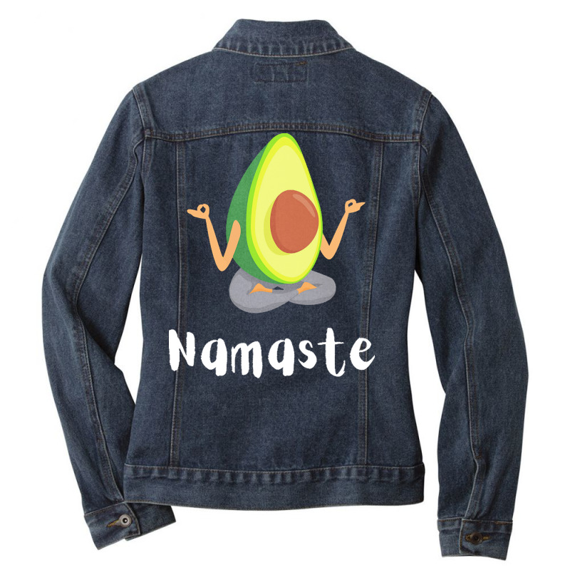 Namaste Meditation T  Shirt Avocado Meditation T  Shirt Ladies Denim Jacket by gilberthand916 | Artistshot