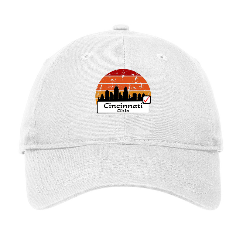 Cincinnati Ohio United States Of America Skyline Vintage Black Adjustable Cap by saxergeisi3 | Artistshot