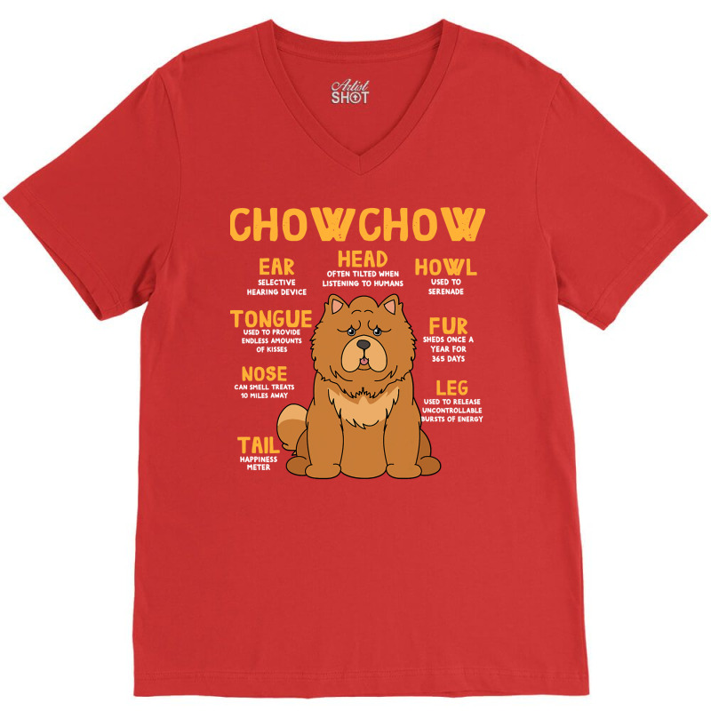 Chow Chow Anatomy Funny Dog Mom Dad Cute V-neck Tee | Artistshot