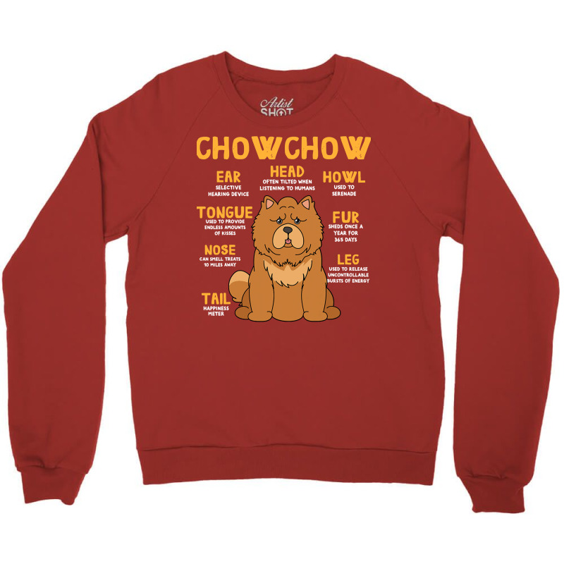 Chow Chow Anatomy Funny Dog Mom Dad Cute Crewneck Sweatshirt | Artistshot