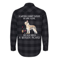 Berger Picard And Wine Funny Dog Flannel Shirt | Artistshot