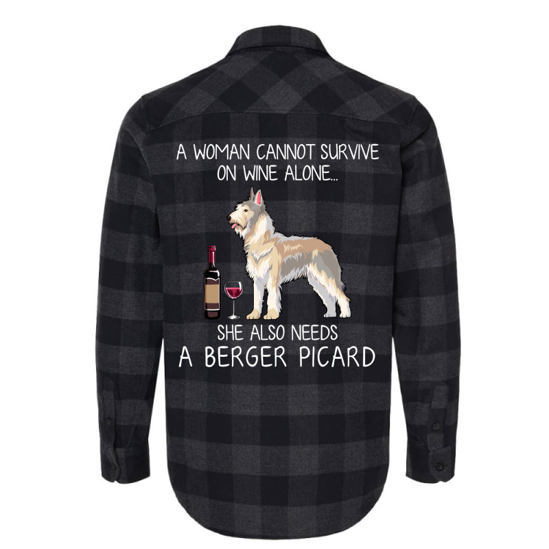 Berger Picard And Wine Funny Dog Flannel Shirt by gajurpalatu2 | Artistshot