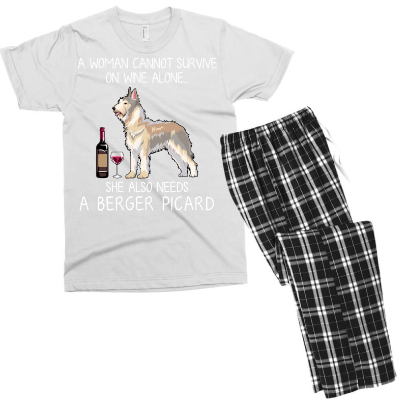 Berger Picard And Wine Funny Dog Men's T-shirt Pajama Set by gajurpalatu2 | Artistshot