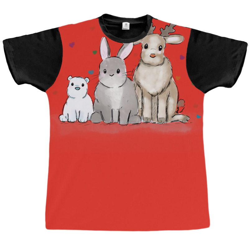 Christmas Bunny And Friends  1 Graphic T-shirt | Artistshot