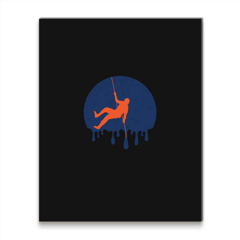 Retro Rock Climbing Dripping Metal Print Vertical | Artistshot