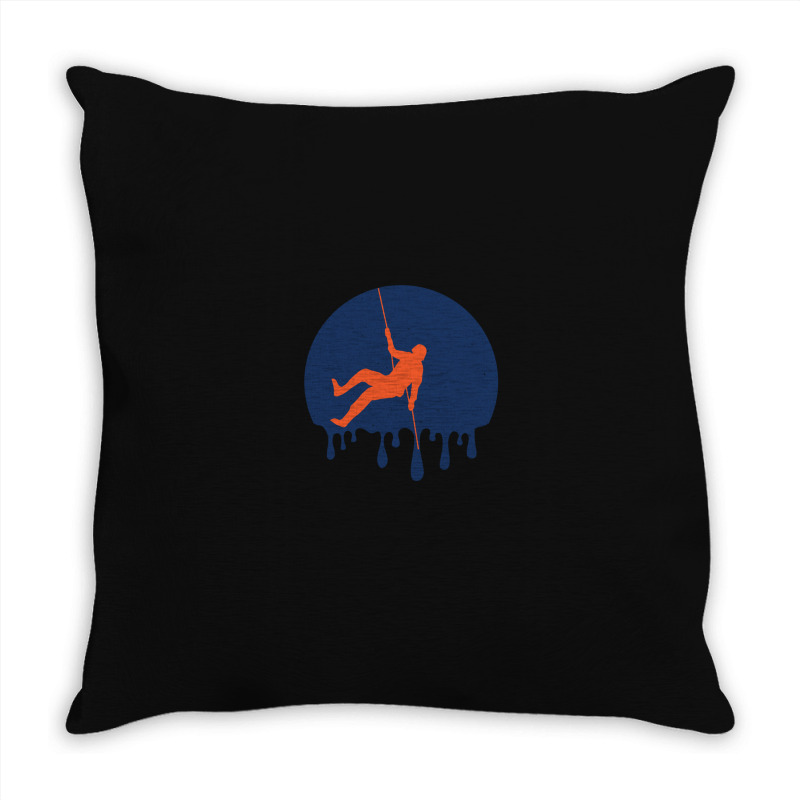 Retro Rock Climbing Dripping Throw Pillow | Artistshot