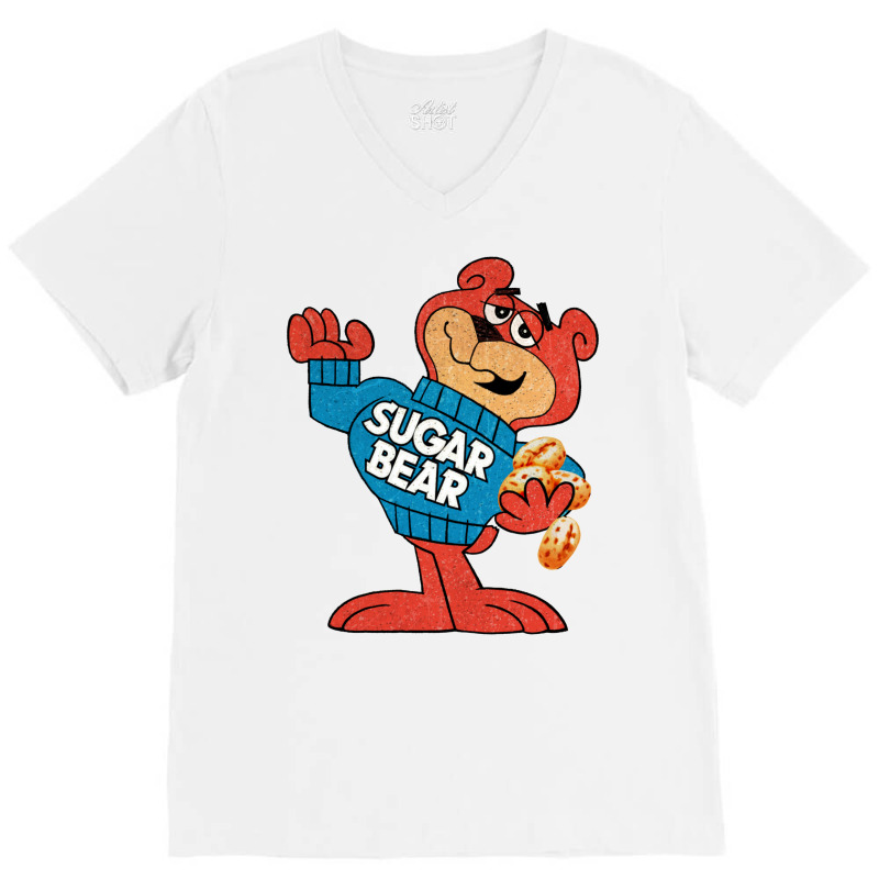 Classic Sugar Bear Super Sugar Crisp Cereal Bear Mascot Character V-Neck Tee by baltuslediro | Artistshot