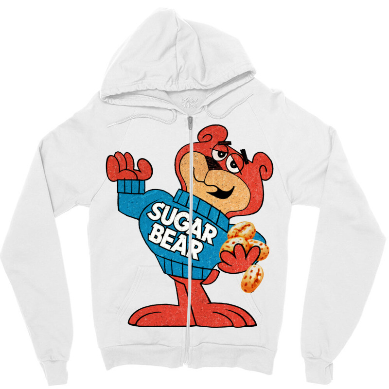 Classic Sugar Bear Super Sugar Crisp Cereal Bear Mascot Character Zipper Hoodie by baltuslediro | Artistshot