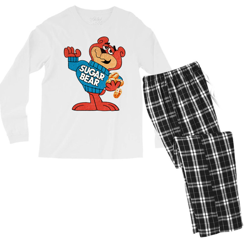 Classic Sugar Bear Super Sugar Crisp Cereal Bear Mascot Character Men's Long Sleeve Pajama Set by baltuslediro | Artistshot