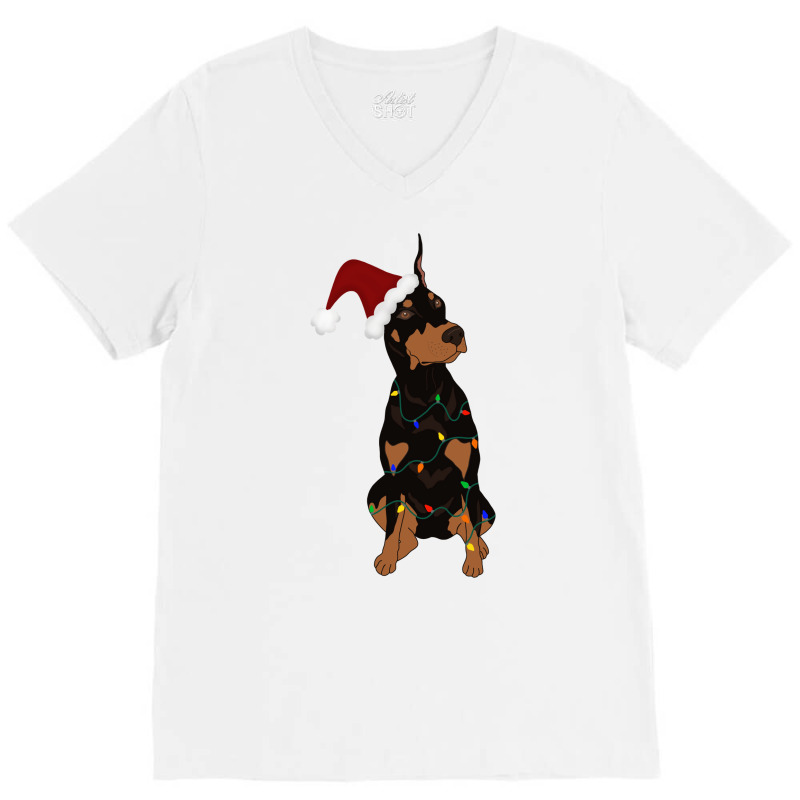 Christmas Doberman Pinscher V-neck Tee | Artistshot