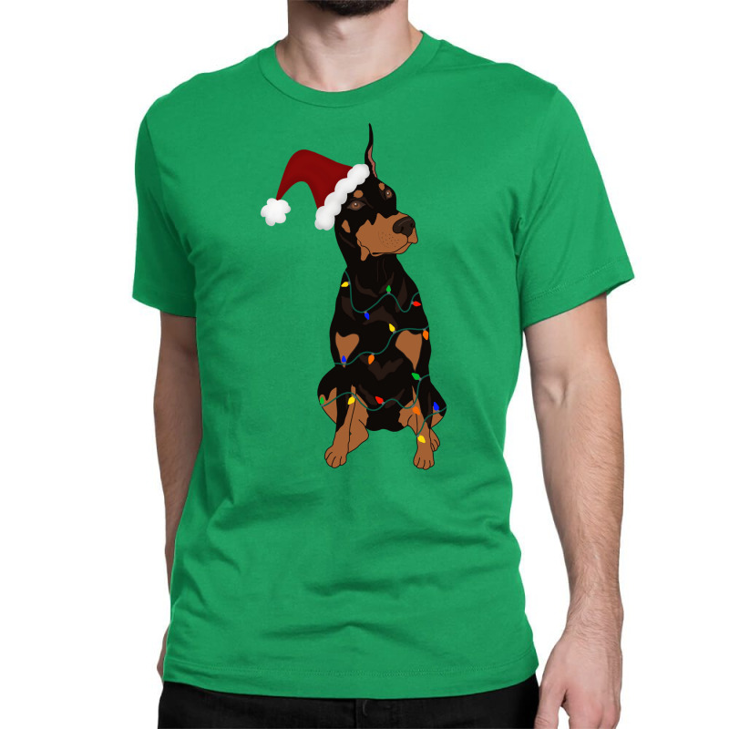 Christmas Doberman Pinscher Classic T-shirt | Artistshot