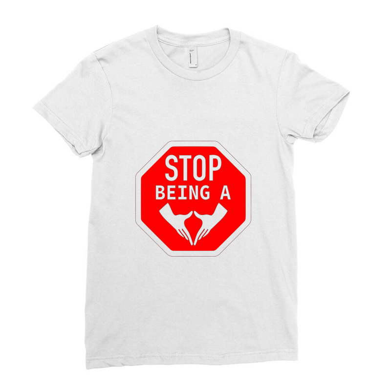 Stop Being A Pussy Meme Adult Language Dirty Jokes Meme Ladies Fitted T-Shirt by saterseim | Artistshot