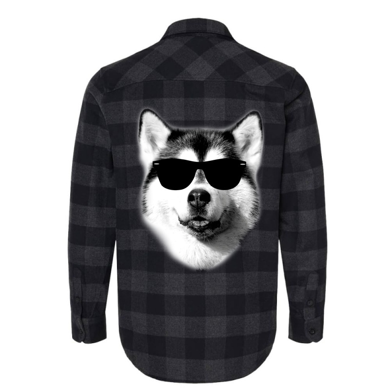 Cool Siberian Husky With Sunglasses Flannel Shirt by dinsenoxilasi | Artistshot