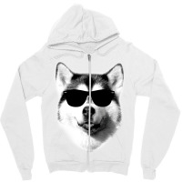 Cool Siberian Husky With Sunglasses Zipper Hoodie | Artistshot