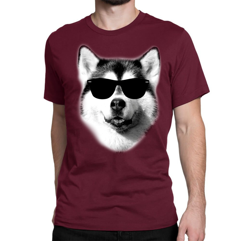 Cool Siberian Husky With Sunglasses Classic T-shirt by dinsenoxilasi | Artistshot