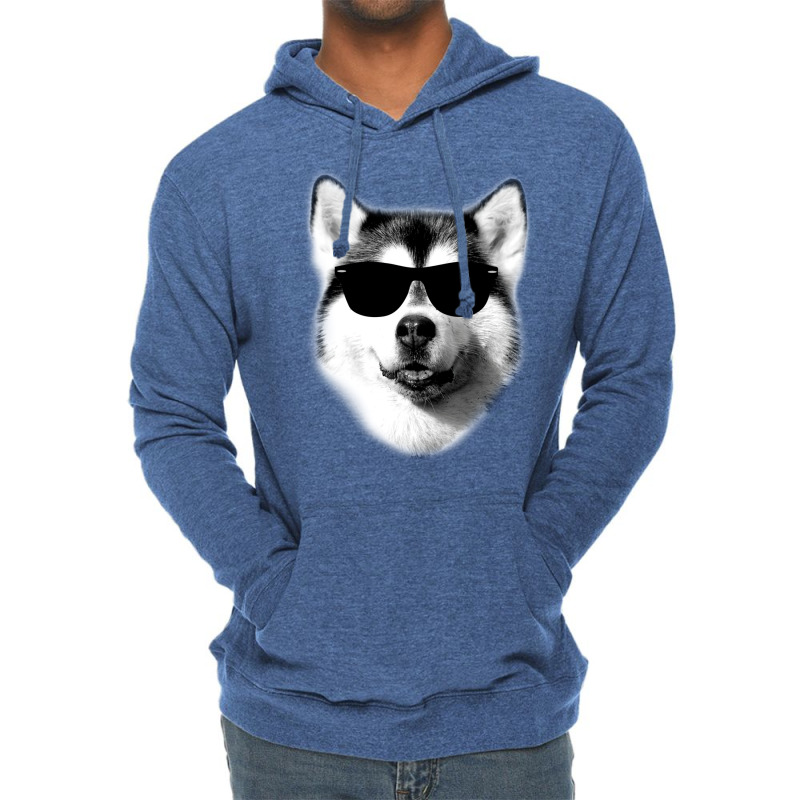 Cool Siberian Husky With Sunglasses Lightweight Hoodie by dinsenoxilasi | Artistshot