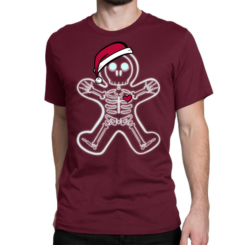 Christmas Gingerbread Man X Ray Cookie Skeleton Wearing A Santa Hat Classic T-shirt | Artistshot