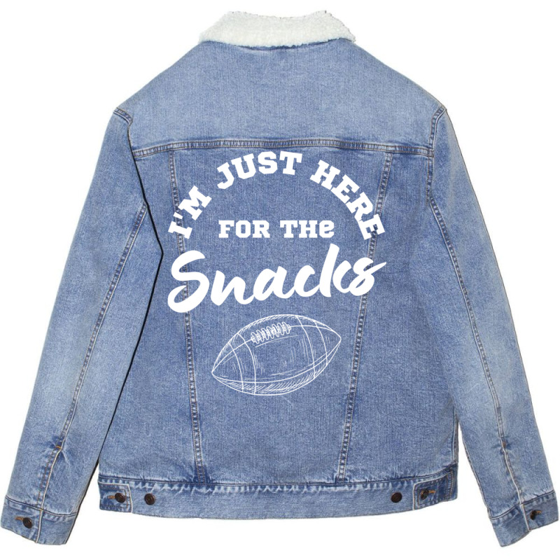 I M Just Here For The Snacks Unisex Sherpa-Lined Denim Jacket by orahungrias | Artistshot