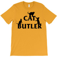 Cat Butler With Cats Crawling On Font T-shirt | Artistshot