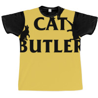 Cat Butler With Cats Crawling On Font Graphic T-shirt | Artistshot