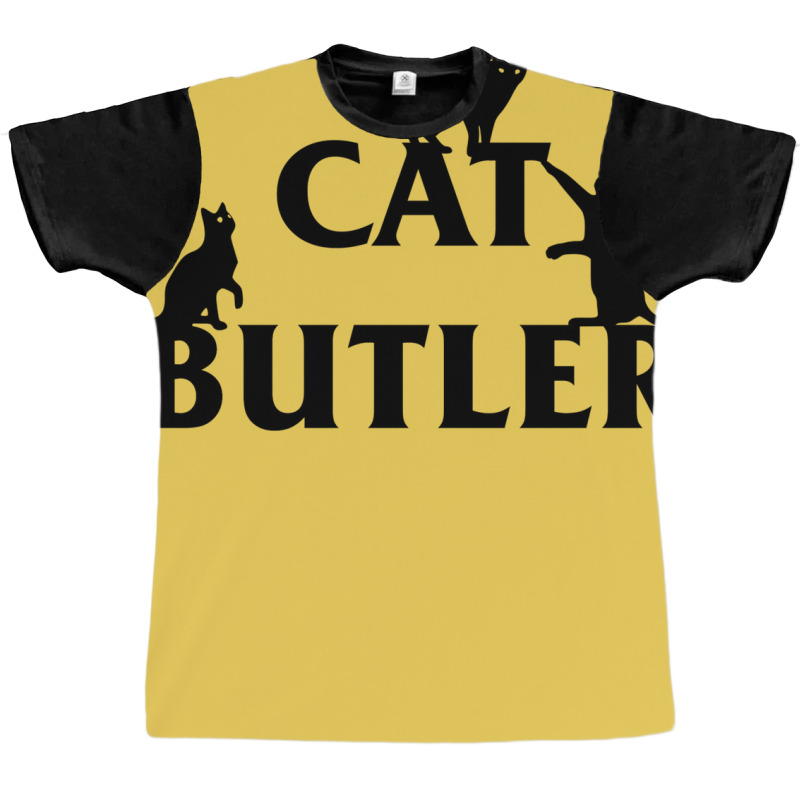 Cat Butler With Cats Crawling On Font Graphic T-shirt | Artistshot