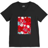 Trend Tropical Leaves Flowers V-neck Tee | Artistshot