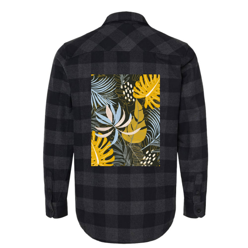 Trend Tropical Leaves Plants Gray Flannel Shirt | Artistshot