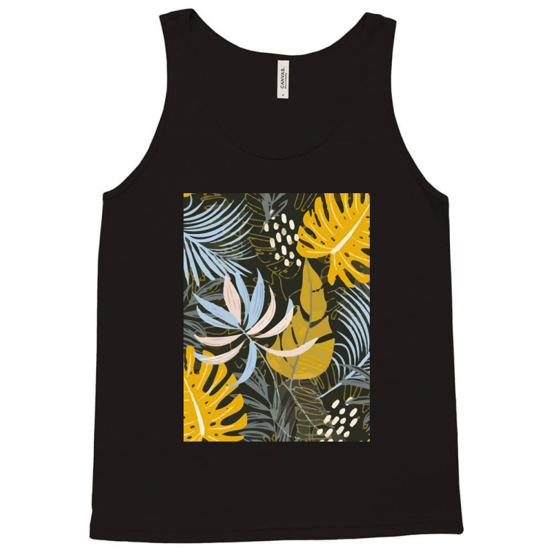 Trend Tropical Leaves Plants Gray Tank Top | Artistshot