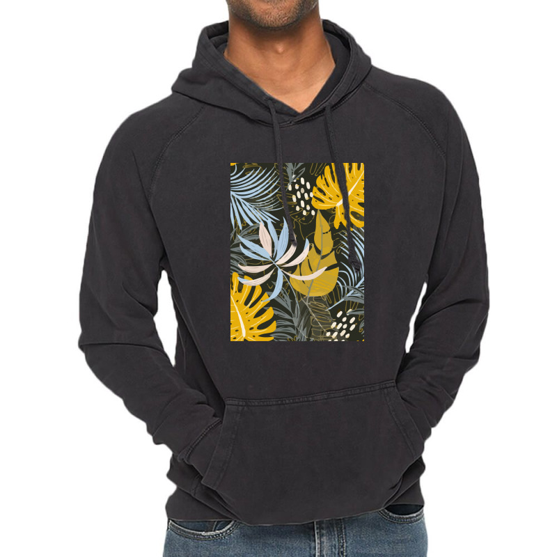 Trend Tropical Leaves Plants Gray Vintage Hoodie | Artistshot