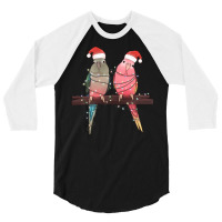 Christmas Parrots 3/4 Sleeve Shirt | Artistshot