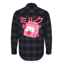 Cute Japanese Strawberry Milk Shake Carton Kawaii Funny Flannel Shirt | Artistshot