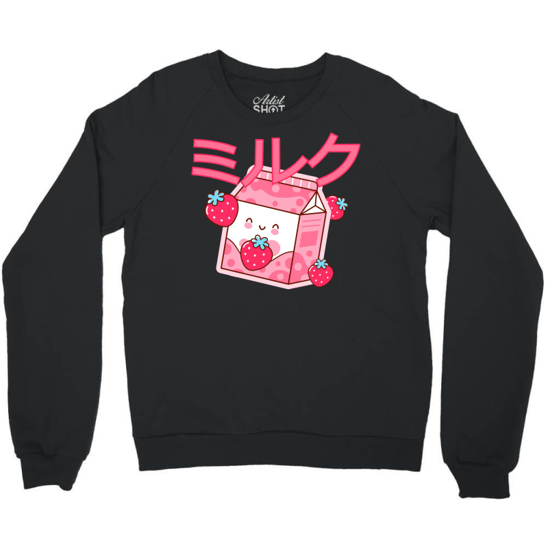 Cute Japanese Strawberry Milk Shake Carton Kawaii Funny Crewneck Sweatshirt by meyshejda2 | Artistshot