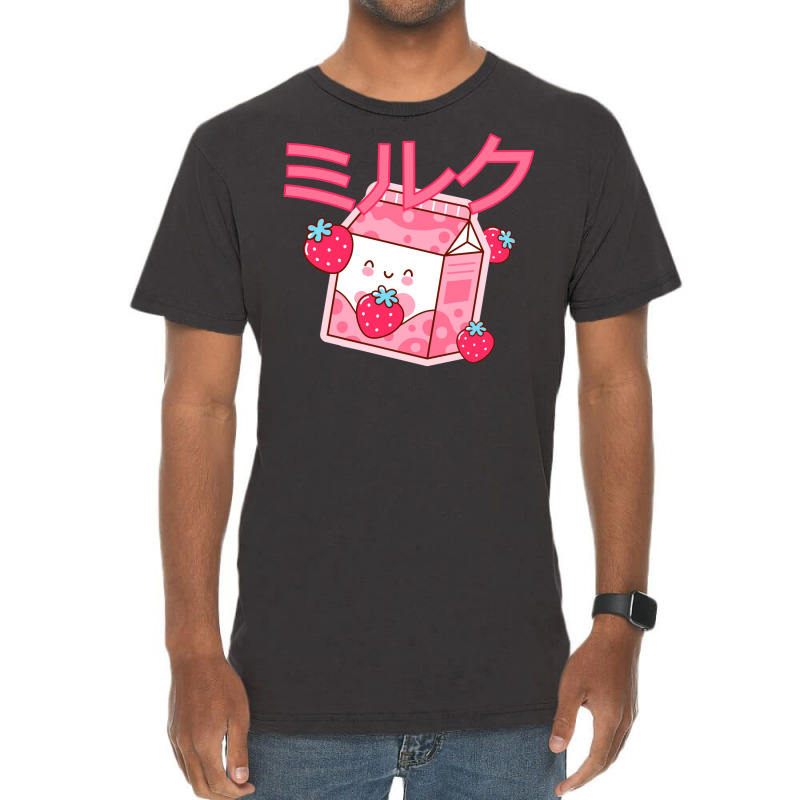 Cute Japanese Strawberry Milk Shake Carton Kawaii Funny Vintage T-Shirt by meyshejda2 | Artistshot